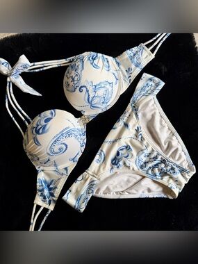 34B Vs Victoria’s Secret Bombshell Miraculous Adds-2Cups Vintage Swim bikini set